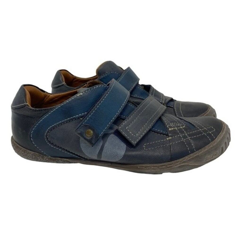 Telyoh Youth Casual Leather Blue Two Strap Sneakers 35